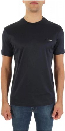 Emporio Armani ASV Lyocell Blend Jersey T-Shirt - Heren - T-shirts - Blauw - L - Katoen - Tops