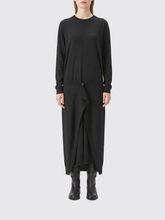 Christophe Lemaire Asymmetrical Knit Midi Dress with Dropped Shoulders