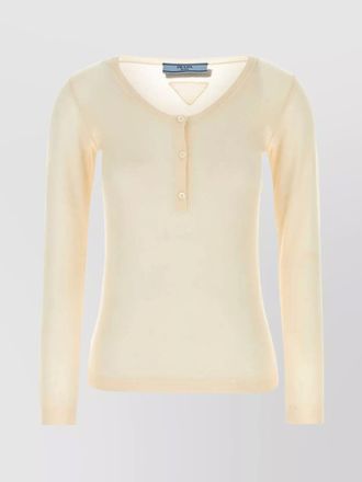 Prada soft cashmere sweater v-neckline
