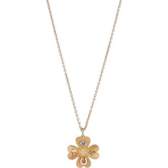 Alex and Ani Lucky Four Leaf Clover Necklace in Gold at Nordstrom