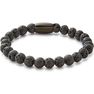 Brook & York Mens Lava Rock Bead Bracelet in Black at Nordstrom