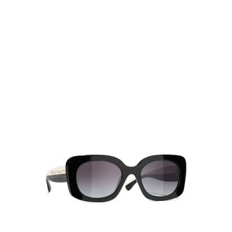 Chanel Square-Frame Acetate Sunglasses - female - Chanel - Sunglasses - Black - 53 MM - Accessories