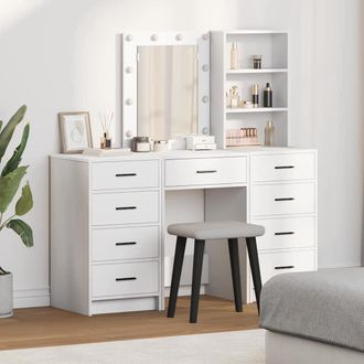 vidaXL Vidaxl Tavolo Da Trucco 3 Pz Bianco 40 X 41 X 135 Cm