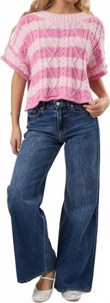 Le Lis Blanc Deux Love Is In The Air Top In Light Pink Stripe