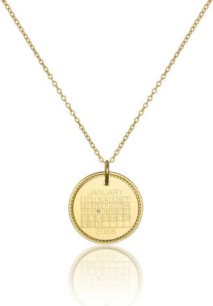 Lily & Roo Gold Large Personalised Calendar Rope Disc Necklace