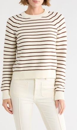 French Connection Mozart Stripe Crewneck Sweater in Mocha-Caramel at Nordstrom Rack, Size X-Large