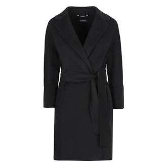 Max Mara Belted Coats, female, Black, 2XS, Arona Short Double-faced Wool Coat