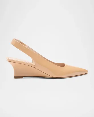 Stuart Weitzman Vinnie 50MM Patent Leather Slingback Pumps