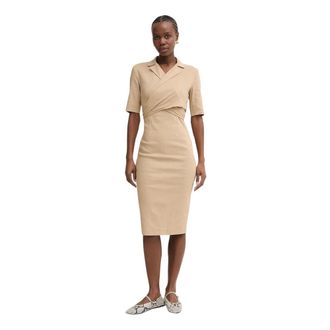 Pinko Allyson Jurk - Dames - Casual kleedjes - Beige - XS - Linnen - Kleedjes