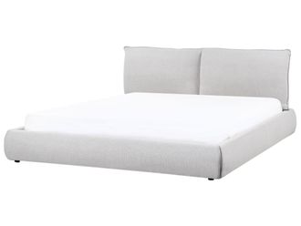 Beliani Cama de agua Tela 180 x 200 cm Gris claro