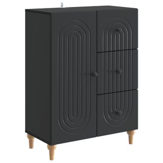 vidaXL Aparador Negro 66 X 34,5 X 90 Cm Madera De Ingenier&iacute;a Vidaxl