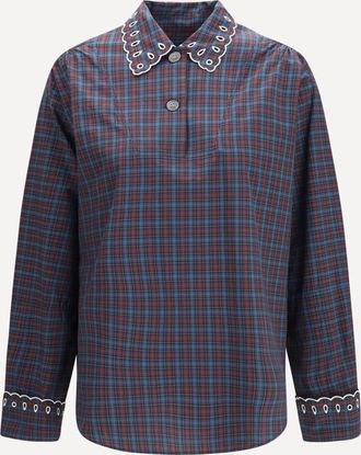 Marni Checked cotton Shirt with embroidered details Female 38