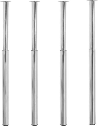 vidaXL Patas De Mesa Telesc&oacute;picas 4 Unidades Cromado 710 Mm-1100 Mm Vidaxl