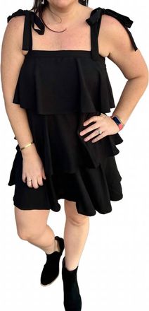 Entro Tiered Ruffle Dress In Black