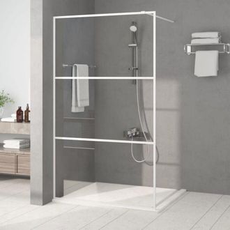 vidaXL Parete Doccia Walk in Bianca 115x195 cm Vetro Trasparente esg - Vidaxl