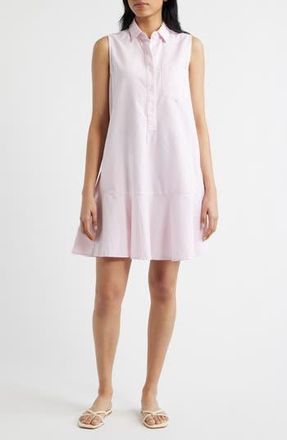 Beach Lunch Lounge Marina Stripe Sleeveless Cotton Shirtdress in Pink Chic at Nordstrom Rack, Size X-Large
