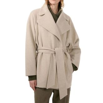 Barbara Bui Grand col tailleur - Dames - Mantels - Beige - Maat: XS Leer