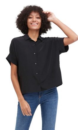 LilySilk Casual Short Sleeves Loose Silk Shirt for Women