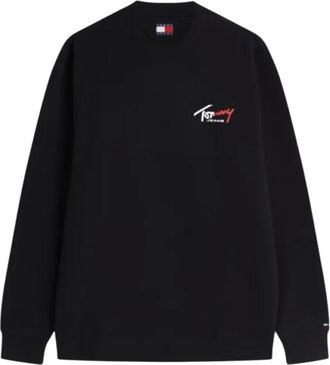 Tommy Jeans Felpa girocollo regular con logo - - Sweatshirts & Hoodies - Uomo - Nero - XL