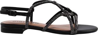 Bibi Lou Stijlvolle Platte Sandalen - Dames - Sandalen - Zwart - 36 EU - Leer - Schoenen