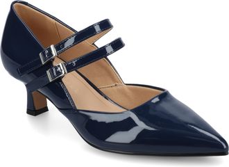 Journee Collection Womens Carnation Wide-Width Kitten Heel Mary Jane Pumps