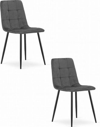 OEM Silla Kara - Terciopelo Gris Oscuro X 2