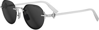 Dior DIAMOND R5U F0A0 Smoke Round Mens Sunglasses DM40162U 16A 50
