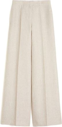 Max Mara Wijde Broek - Dames - Wijde Broeken - Beige - S - Broeken