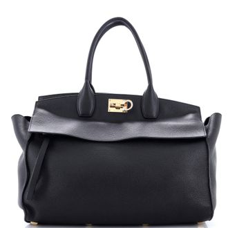 Ferragamo Studio Soft Satchel Leather Large
