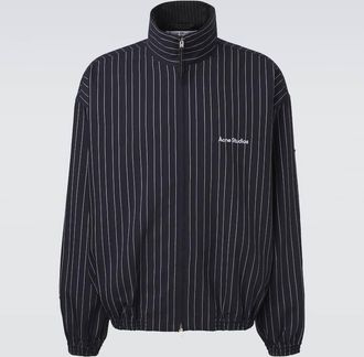 Acne Studios Giacca gessata in lana e cotone