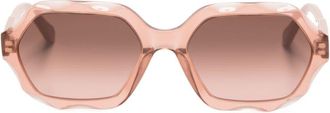 Chloé Olivia oval-frame sunglasses - women - Acetate - 56 - Pink