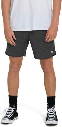 Billabong Surftrek Transit Elastic Waist Hybrid Shorts in Black Camo at Nordstrom, Size Xx-Large