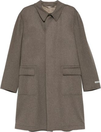 Canali pocket-collared coat - men - Wool/Viscose/Polyester - 52 - Brown