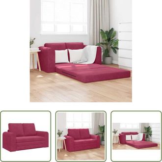 vidaXL vidaXL Divano in velluto - Divano letto 60cm Rosso Vino Velluto