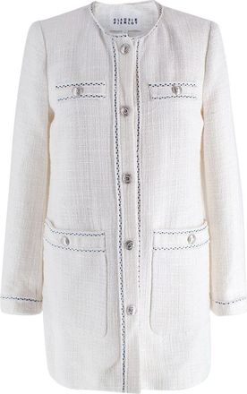 Claudie Pierlot Off White Tweed Longline Jacket Size XS