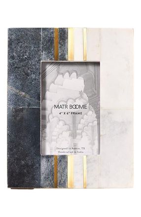 Matr Boomie Sammita 4x6 Black & White Picture Frame - Hand Carved Marble in Black/white at Nordstrom, Size 4Ft 0In X 6Ft 0In