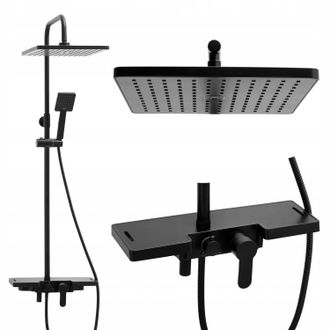 Desconocido Columna De Ducha Para Ba&ntilde;era, Negro