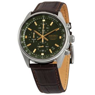 Seiko Chronograph Quartz Green Dial Mens Watch SSB385