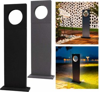 Trade Shop Trade Shop - L&aacute;mpara De Polo De Jard&iacute;n Led 50 Cm C&iacute;rculo 12w Gris Claro 6500k 4000k 3000k Es60