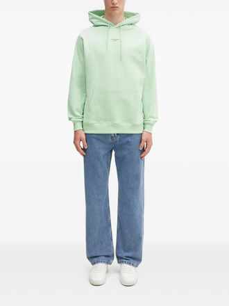 Drôle de Monsieur logo-embroidered hoodie - Green