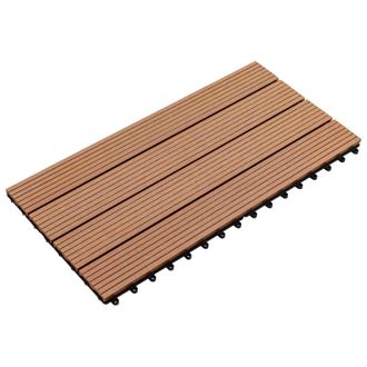 vidaXL Tile De Decking 6 Pcs Marr&oacute;n 60 X 30 Cm Wpc Vidaxl