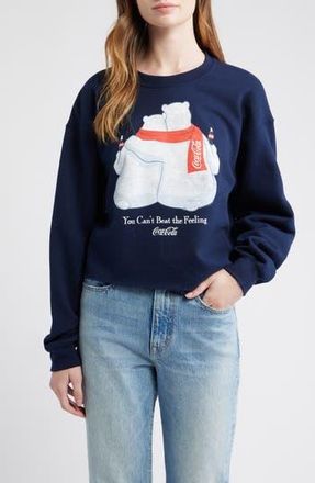 Junk Food You Cant Beat the Feeling Crop Graphic Sweatshirt in Navy at Nordstrom Rack, Size X-Large