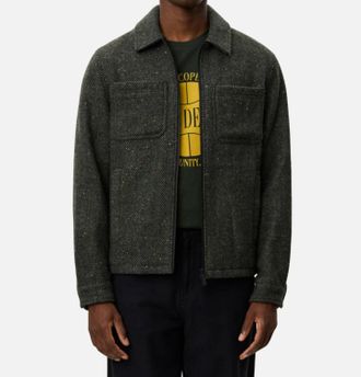Les Deux Marseille Herringbone Wool Jacket In Duffel Bag