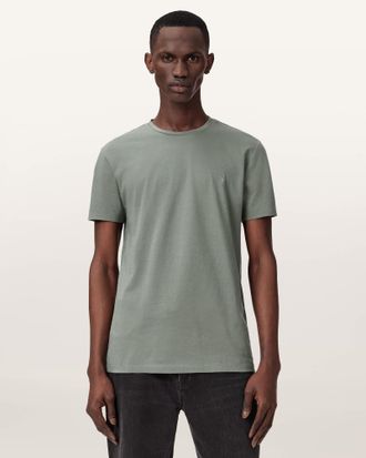 AllSaints Cotton Tonic Crew Neck Slim Ramskull T-Shirt, Size: XXL