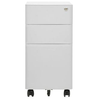 Berkfield Home Mobile File Cabinet Light Grey 30x45x59 cm Steel | Size: 30 x 45 x 59 cm