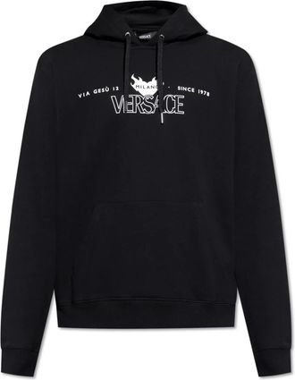 Versace Logo Hoodie - Heren - Hoodies - Zwart - M - Katoen - Hoodies & sweatvesten
