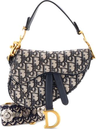 Dior Saddle Handbag with Strap Oblique Canvas Mini shoulder bag - Blu