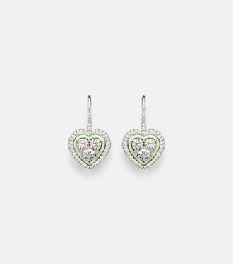 Kamyen Jewellery 18kt white gold earrings with enamel and diamonds