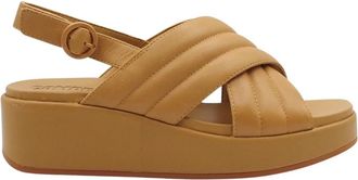 Camper Beige Gekruiste Damessandalen - Dames - Sleehakken - Bruin - 38 EU - Schoenen