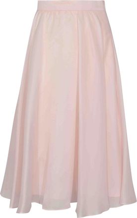 Max Mara Msecalle Full Skirt In Pink Silk Organza